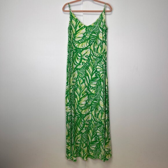Lilly Pulitzer Dress Women Medium Maxi Allair Coco Tassel Leaf Party Cruise Core - Picture 1 of 15